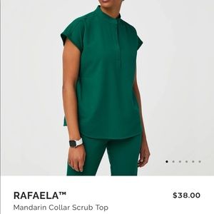 Rare Style!!! Size Small Figs Hunter Green Top-